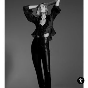 Zara Hi-Rise Faux Leather Legging, Black - Large